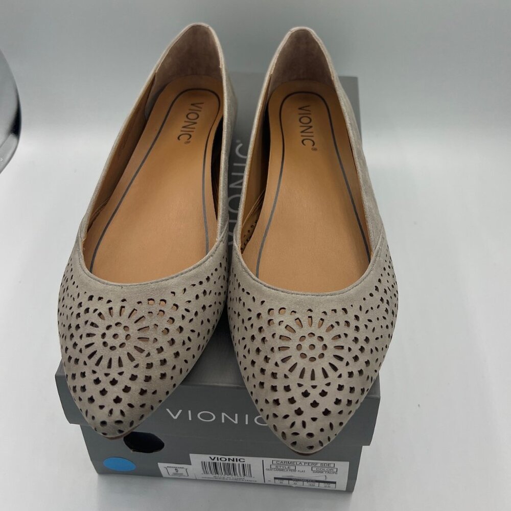 BRAND NEW Vionic Gem Carmela Perf in DARK TAUPE Size 8